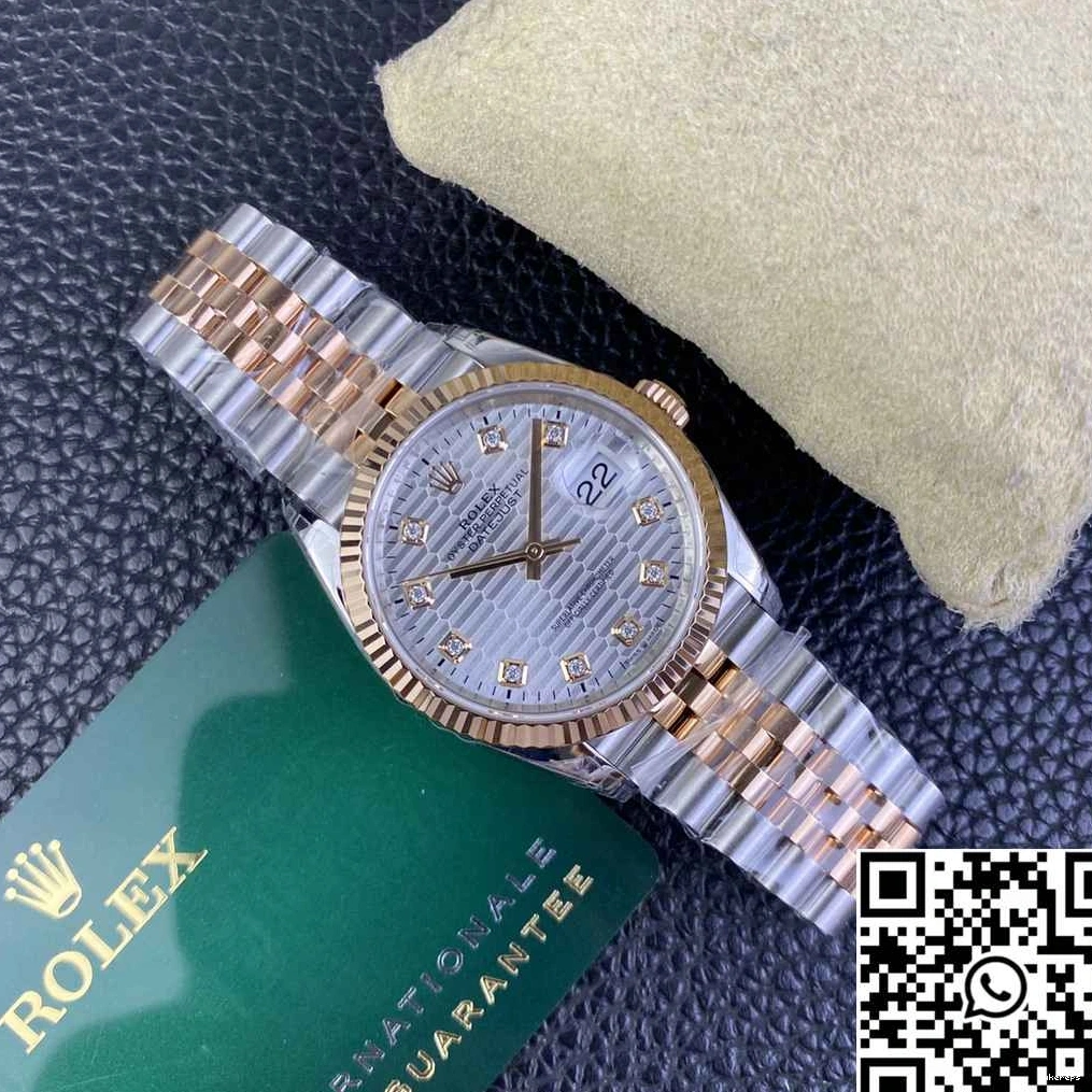 M126231 36MM Hourmarker Rolex Diamond VS Motif Dial Tone Factory Two Silver Datejust 0312